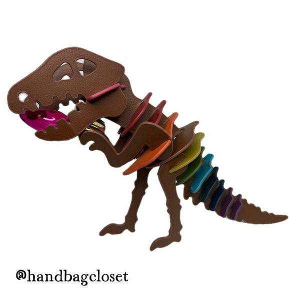 Coach Rexy T-Rex Dinosaur  Rainbow Leather Puzzle Lamp Store Display Rare - Picture 10 of 16